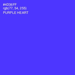 #4D36FF - Purple Heart Color Image