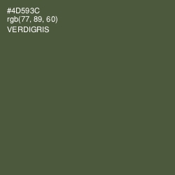 #4D593C - Verdigris Color Image