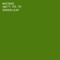 #4D7B0D - Green Leaf Color Image