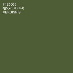 #4E5D36 - Verdigris Color Image