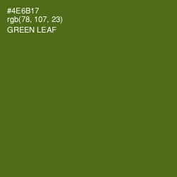 #4E6B17 - Green Leaf Color Image