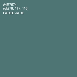 #4E7574 - Faded Jade Color Image