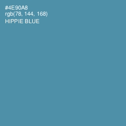 #4E90A8 - Hippie Blue Color Image