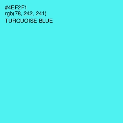 #4EF2F1 - Turquoise Blue Color Image