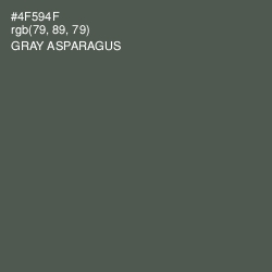 #4F594F - Gray Asparagus Color Image