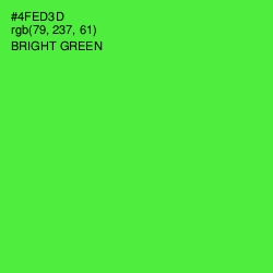 #4FED3D - Bright Green Color Image