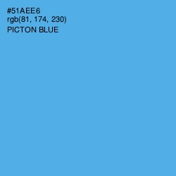 #51AEE6 - Picton Blue Color Image