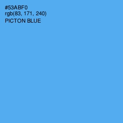 #53ABF0 - Picton Blue Color Image