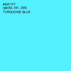 #53F1FF - Turquoise Blue Color Image