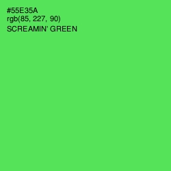 #55E35A - Screamin' Green Color Image