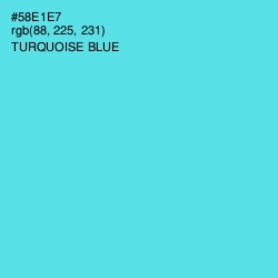 #58E1E7 - Turquoise Blue Color Image
