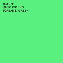#59F07F - Screamin' Green Color Image