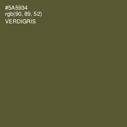 #5A5934 - Verdigris Color Image