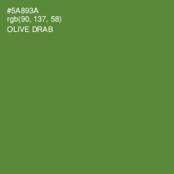 #5A893A - Olive Drab Color Image