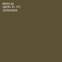 #5D5133 - Verdigris Color Image