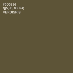 #5D5336 - Verdigris Color Image