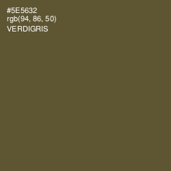 #5E5632 - Verdigris Color Image