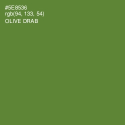 #5E8536 - Olive Drab Color Image
