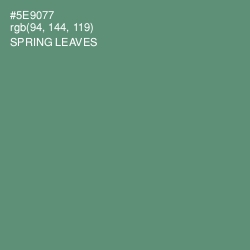 #5E9077 - Spring Leaves Color Image