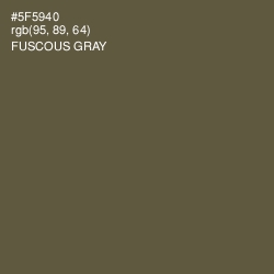 #5F5940 - Fuscous Gray Color Image