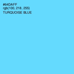 #64DAFF - Turquoise Blue Color Image