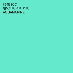 #64E9CC - Aquamarine Color Image