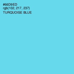 #66D9ED - Turquoise Blue Color Image