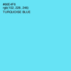 #66E4F6 - Turquoise Blue Color Image