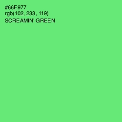 #66E977 - Screamin' Green Color Image