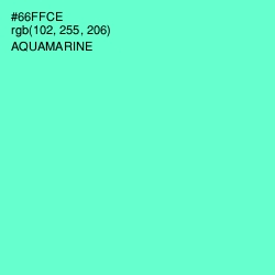 #66FFCE - Aquamarine Color Image