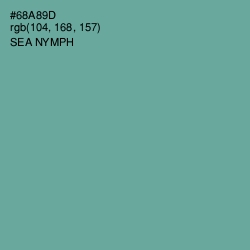 #68A89D - Sea Nymph Color Image