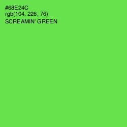 #68E24C - Screamin' Green Color Image