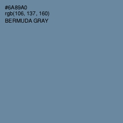 #6A89A0 - Bermuda Gray Color Image