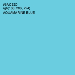 #6ACEE0 - Aquamarine Blue Color Image
