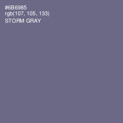 #6B6985 - Storm Gray Color Image