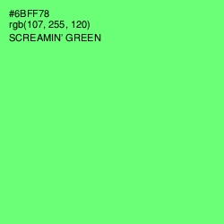 #6BFF78 - Screamin' Green Color Image