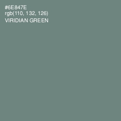 #6E847E - Viridian Green Color Image