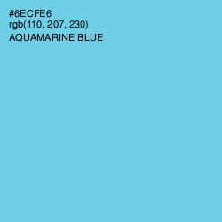 #6ECFE6 - Aquamarine Blue Color Image