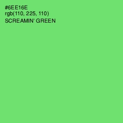 #6EE16E - Screamin' Green Color Image