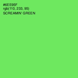 #6EE95F - Screamin' Green Color Image