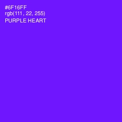#6F16FF - Purple Heart Color Image