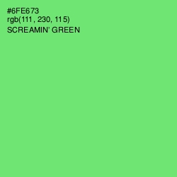 #6FE673 - Screamin' Green Color Image