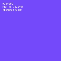 #7449F9 - Fuchsia Blue Color Image