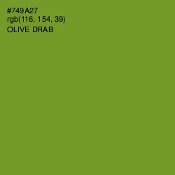 #749A27 - Olive Drab Color Image