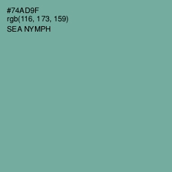 #74AD9F - Sea Nymph Color Image