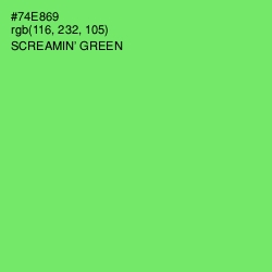 #74E869 - Screamin' Green Color Image