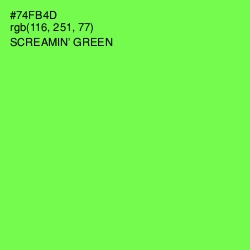 #74FB4D - Screamin' Green Color Image
