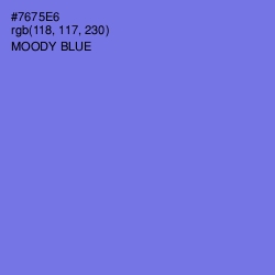 #7675E6 - Moody Blue Color Image