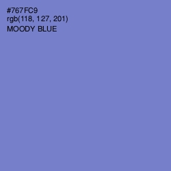 #767FC9 - Moody Blue Color Image