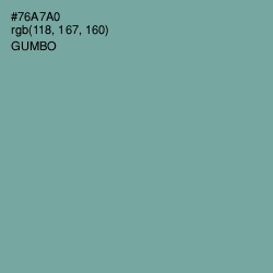 #76A7A0 - Gumbo Color Image